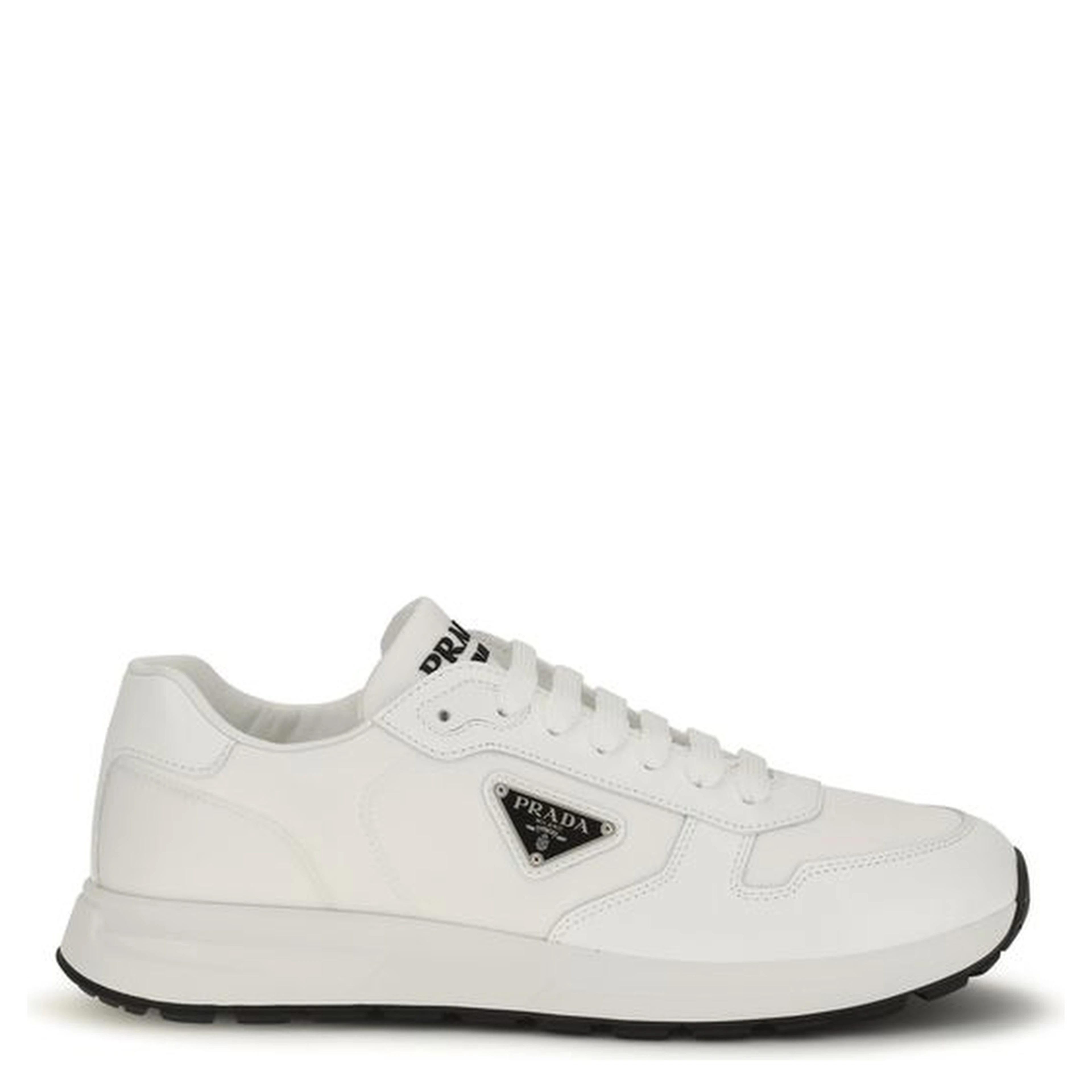 White Recycled Polyamide Athletic Sneakers