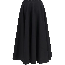 Black Wool Oves Aries Midi Skirt