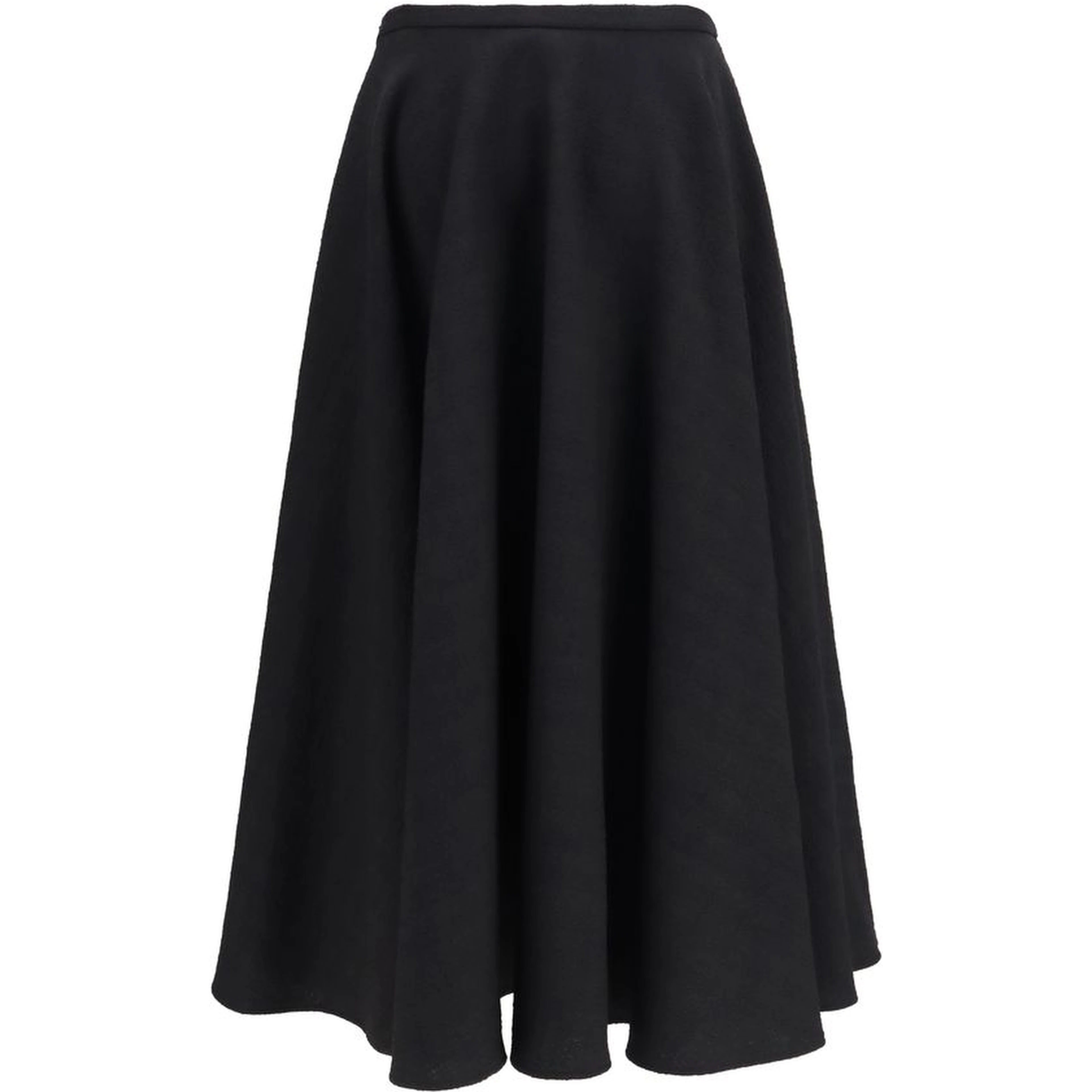 Black Wool Oves Aries Midi Skirt