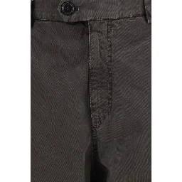 Brown Cotton Casual Pants