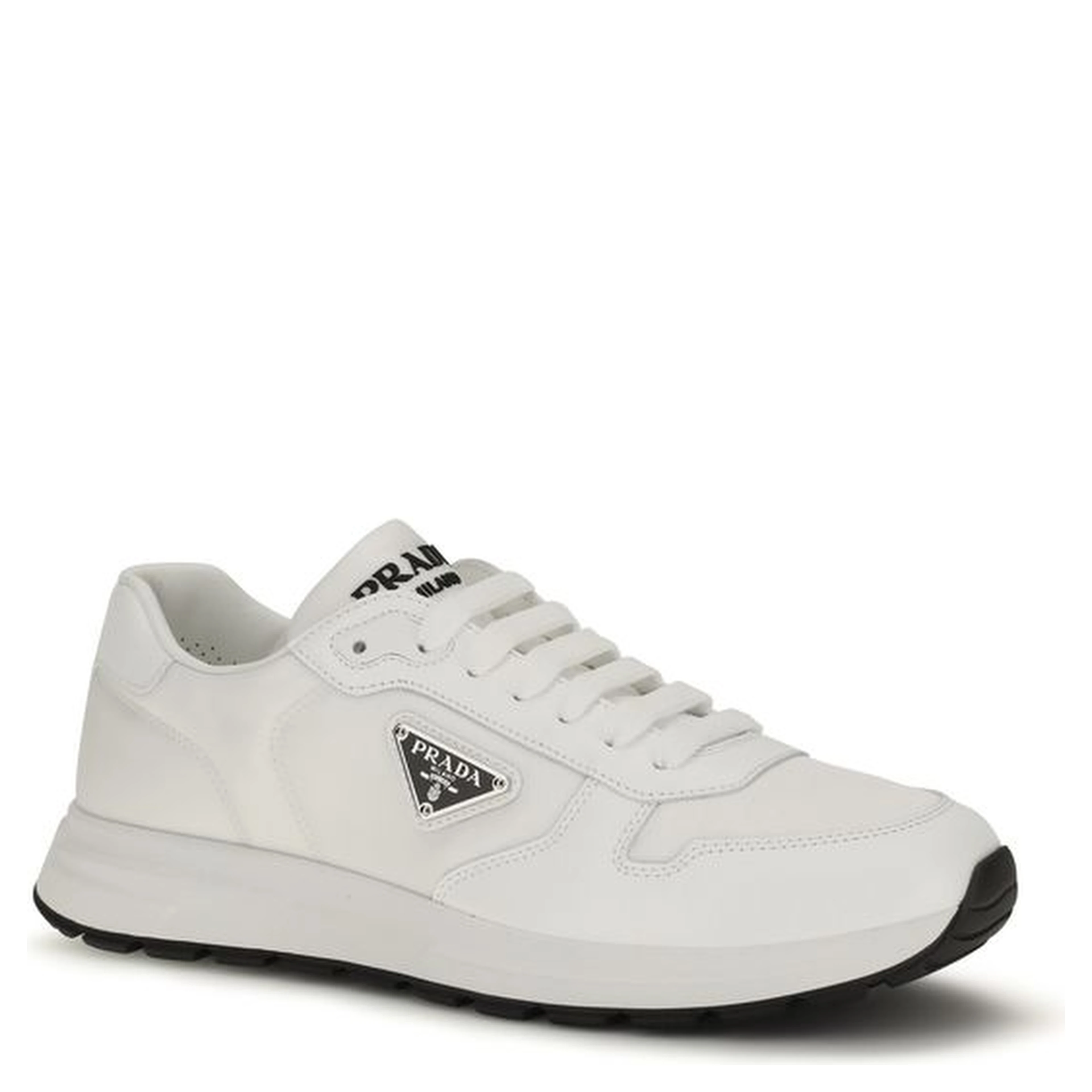 White Recycled Polyamide Athletic Sneakers