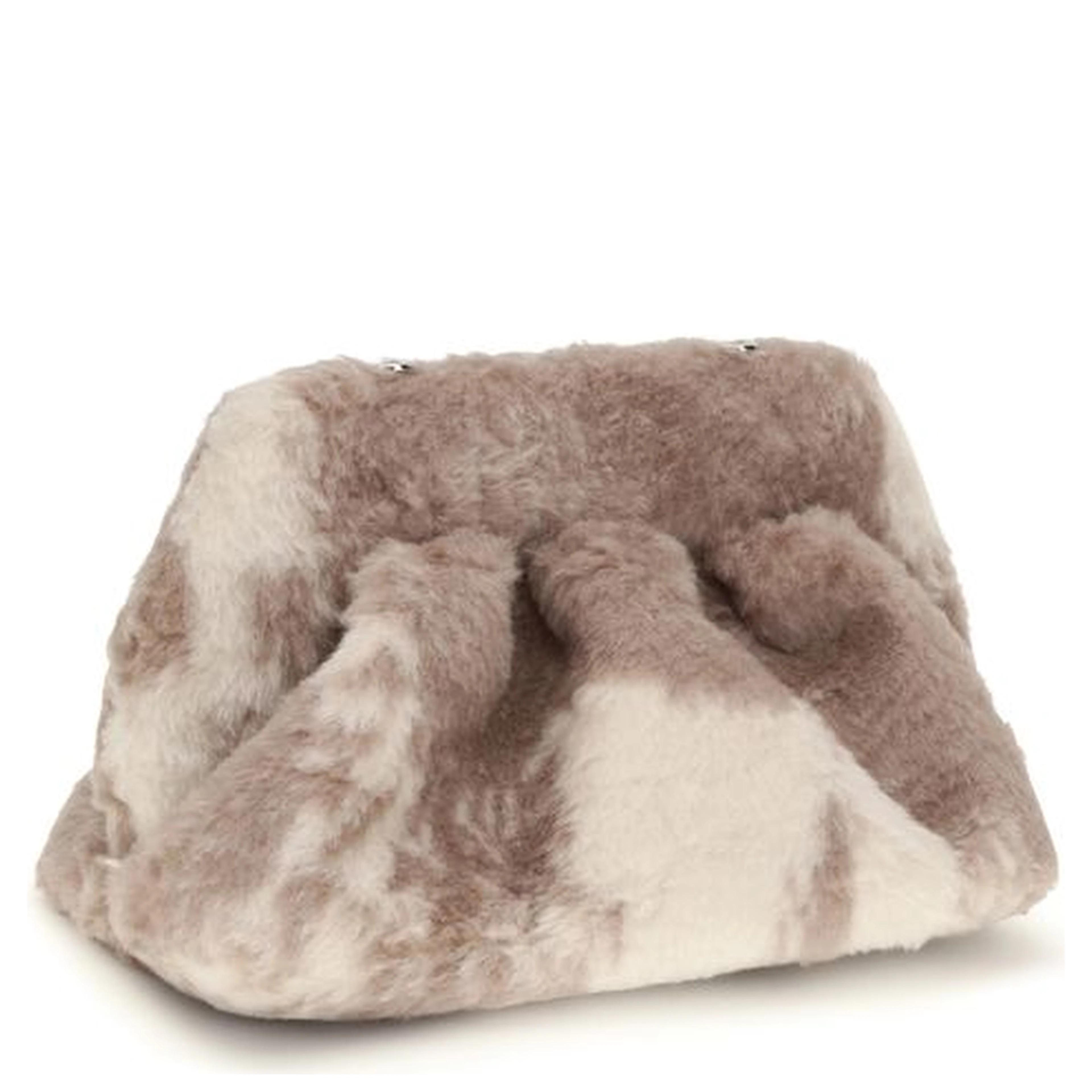 Beige Faux Fur Clutch Bag
