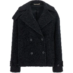 Blue Alpaca Leather Coat