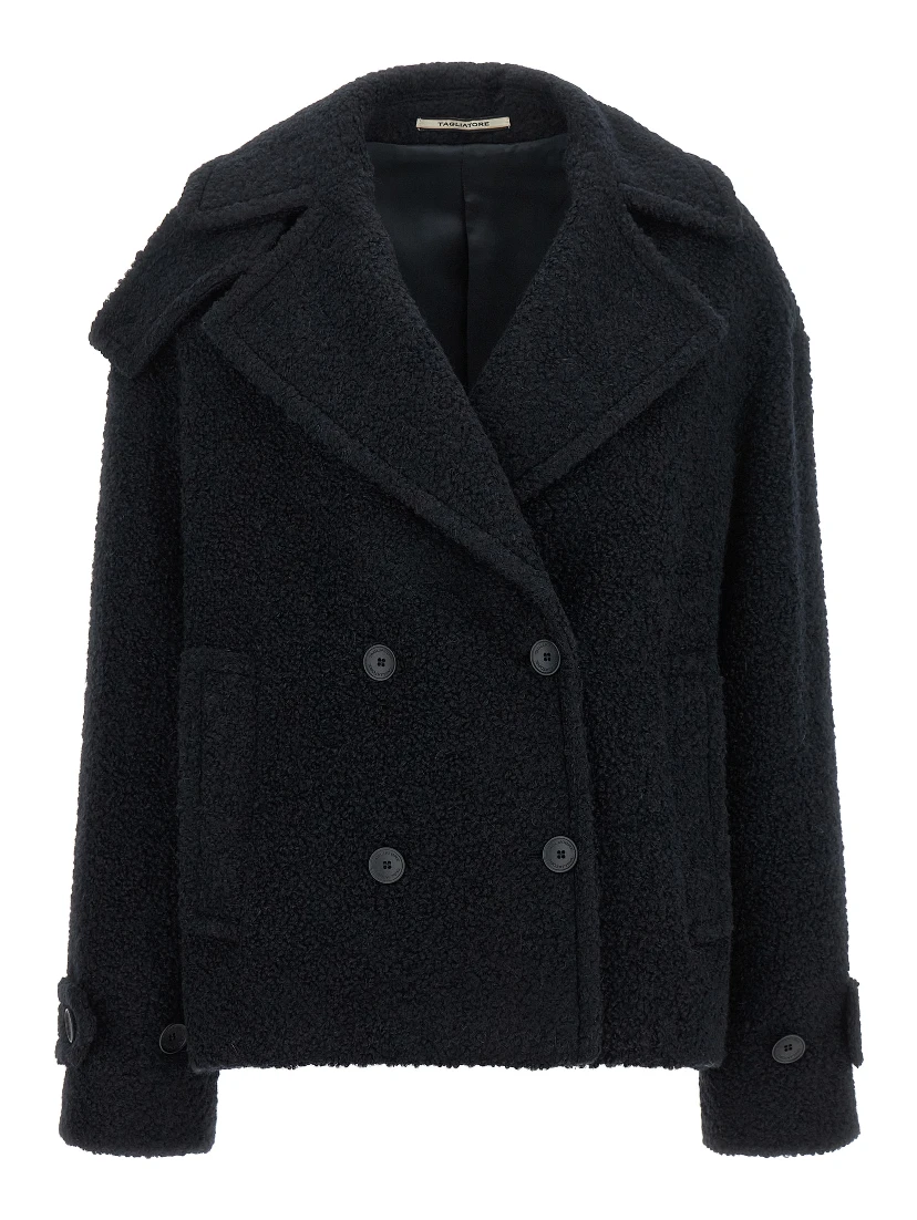 Blue Alpaca Leather Coat