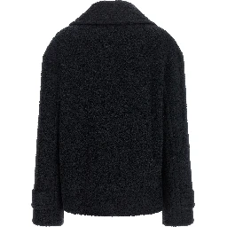 Blue Alpaca Leather Coat