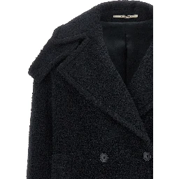 Blue Alpaca Leather Coat