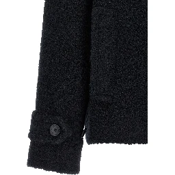 Blue Alpaca Leather Coat