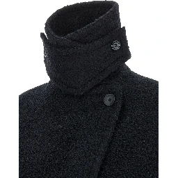 Blue Alpaca Leather Coat
