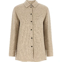 Beige Virgin Wool Shell Jacket