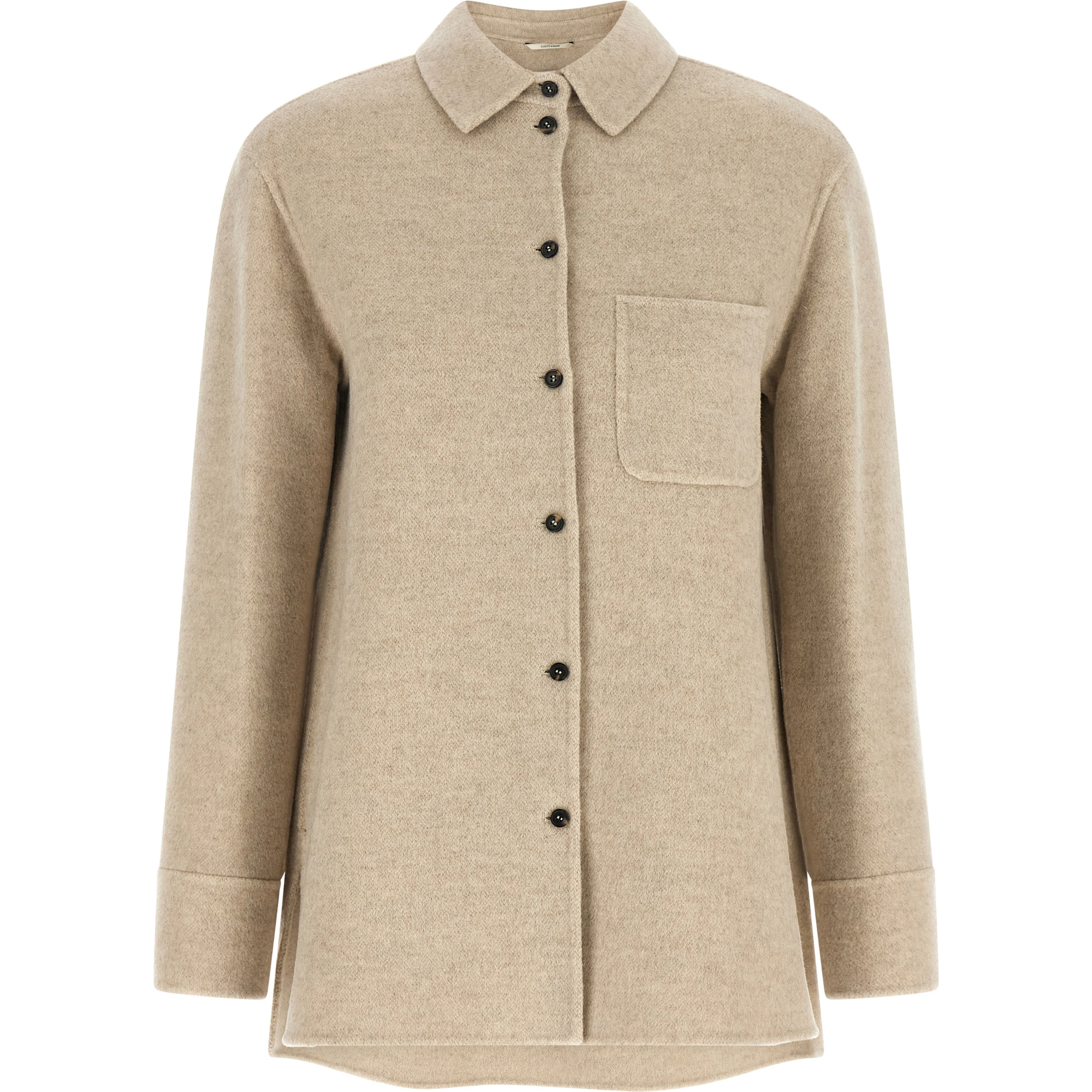 Beige Virgin Wool Shell Jacket