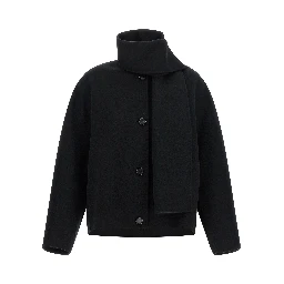 Black Wool Full-Length Jacket