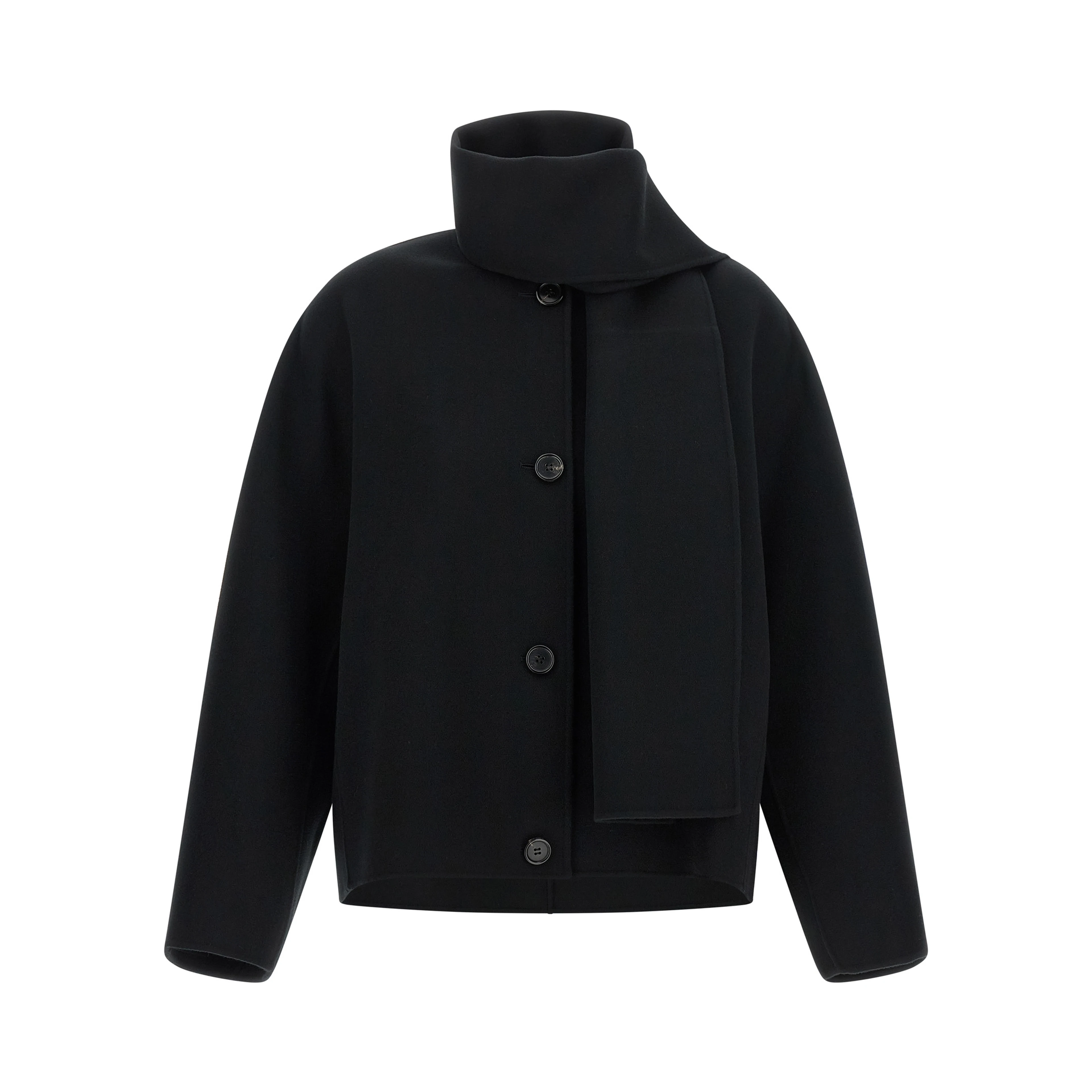 Black Wool Full-Length Jacket