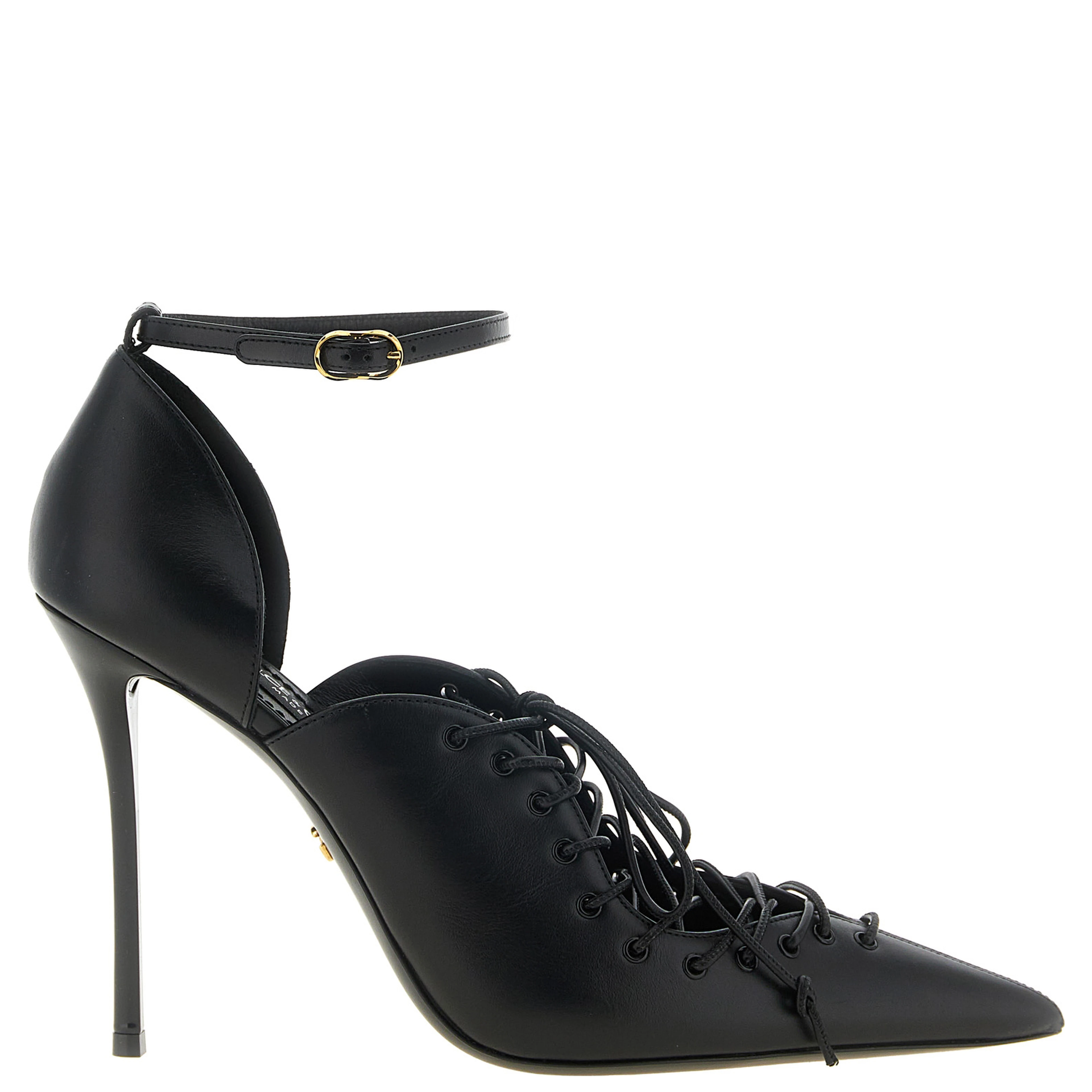Black Calfskin High Heel Pumps