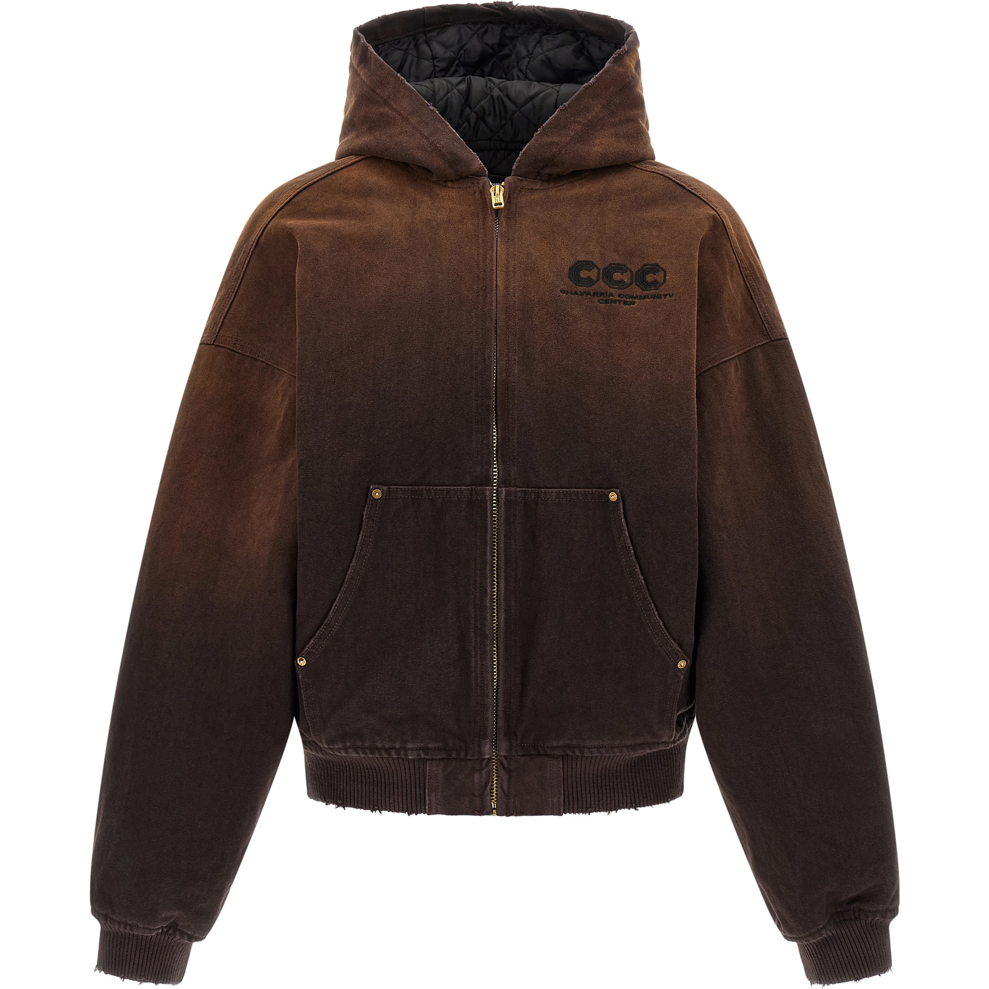 Brown Cotton Shell Jacket