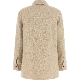 Beige Virgin Wool Shell Jacket