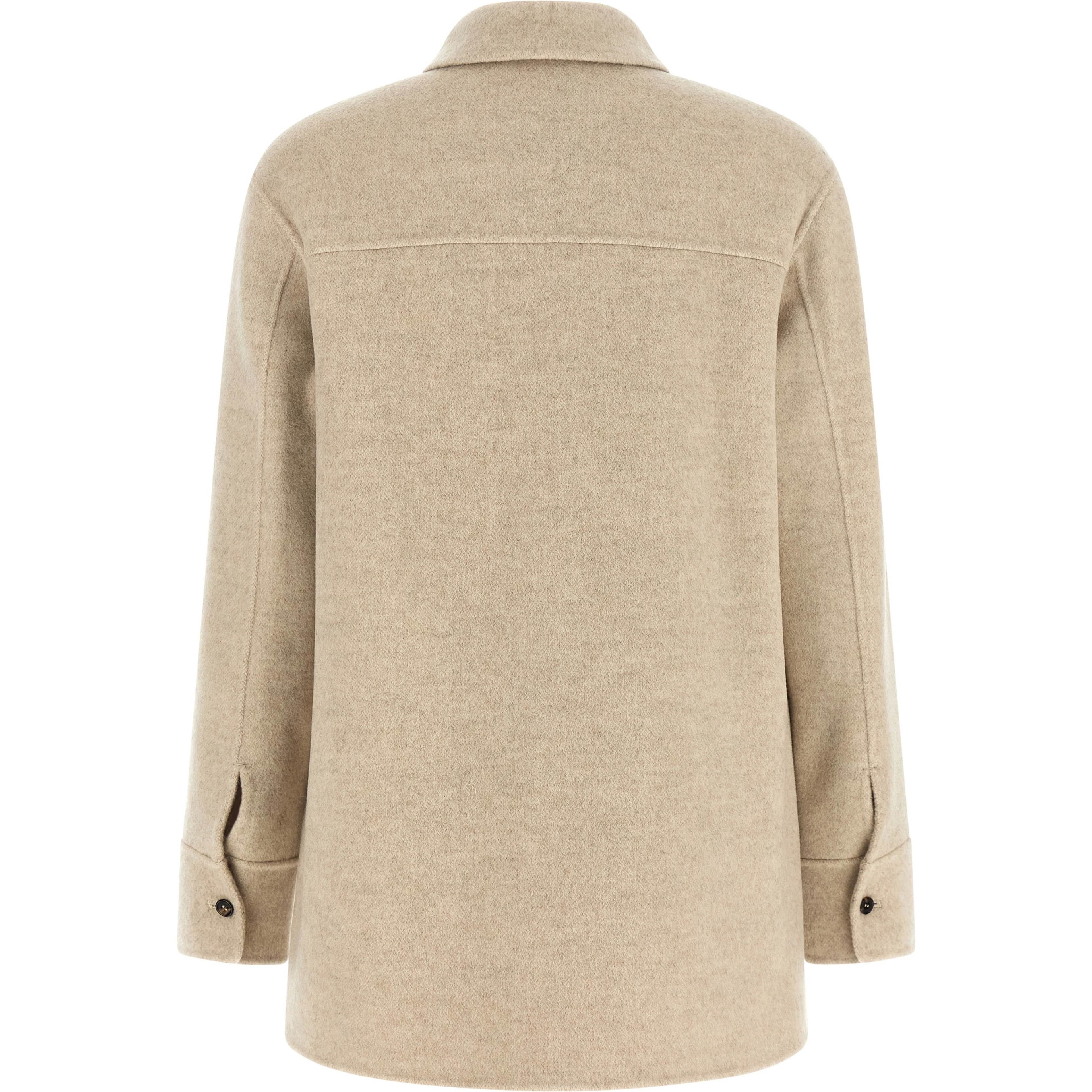 Beige Virgin Wool Shell Jacket