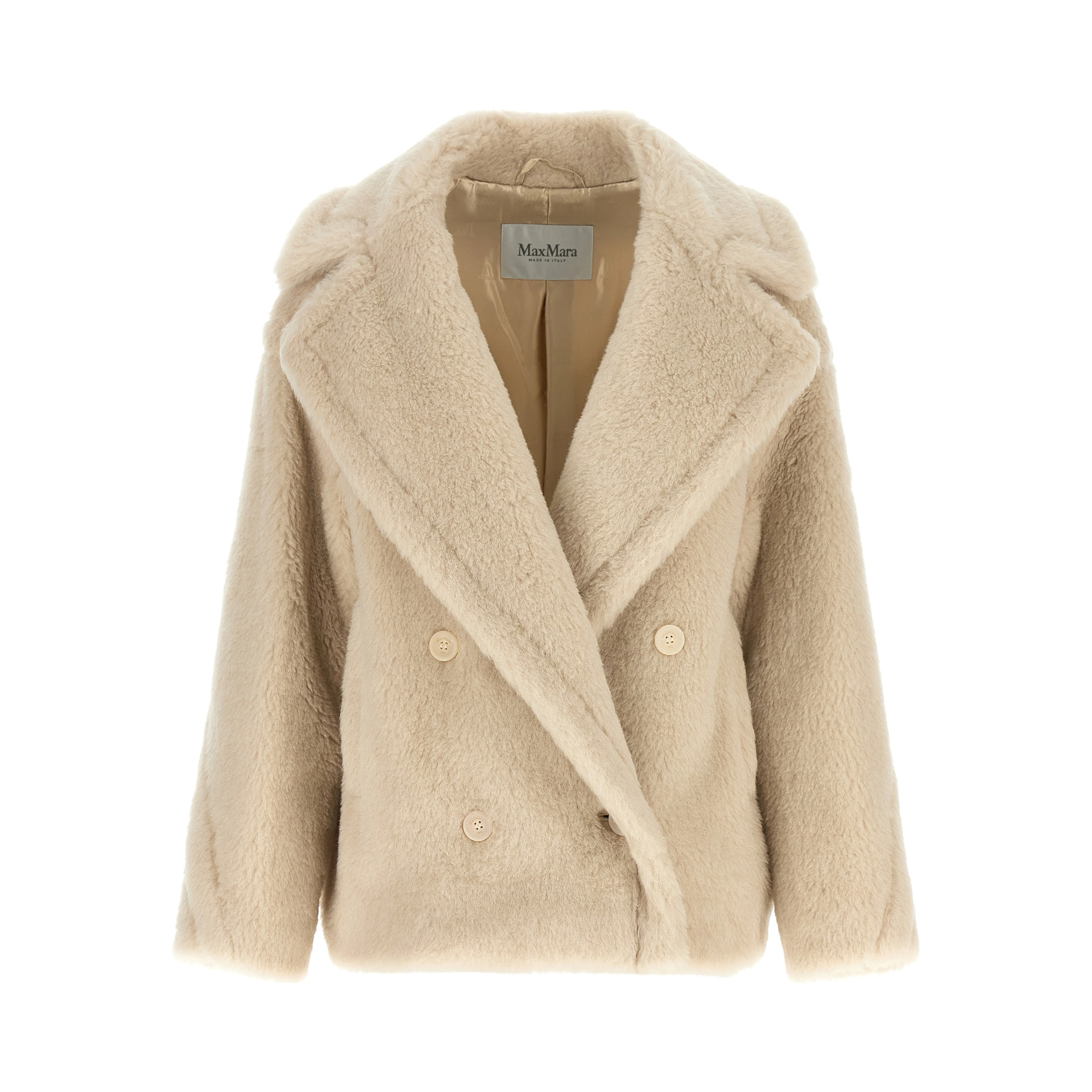 White Alpaca Leather Coat