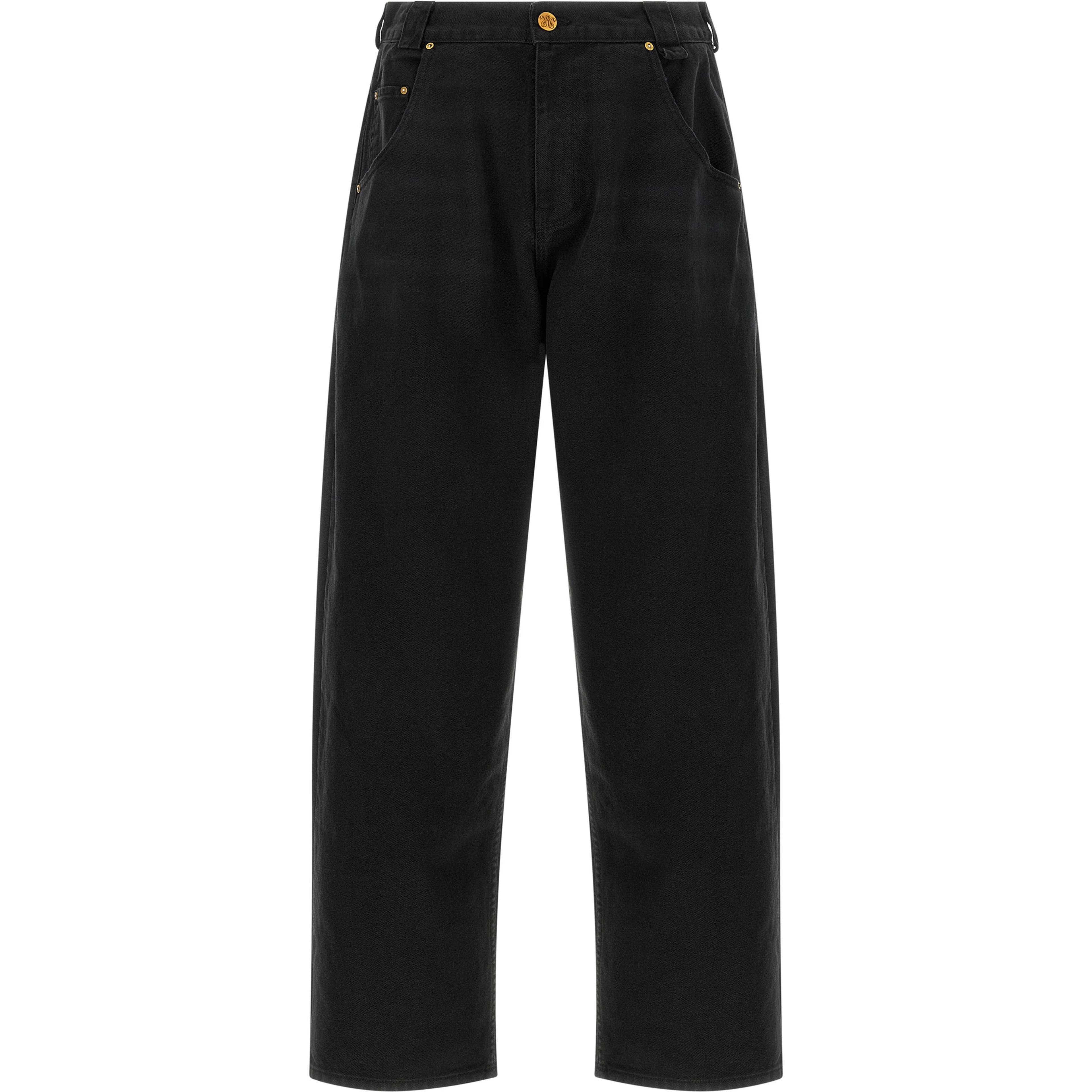 Black Cotton Relaxed Fit Jeans