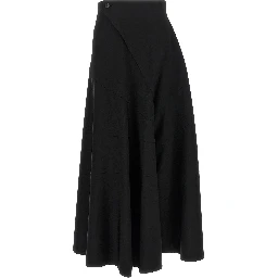 Black Wool Flared Pants