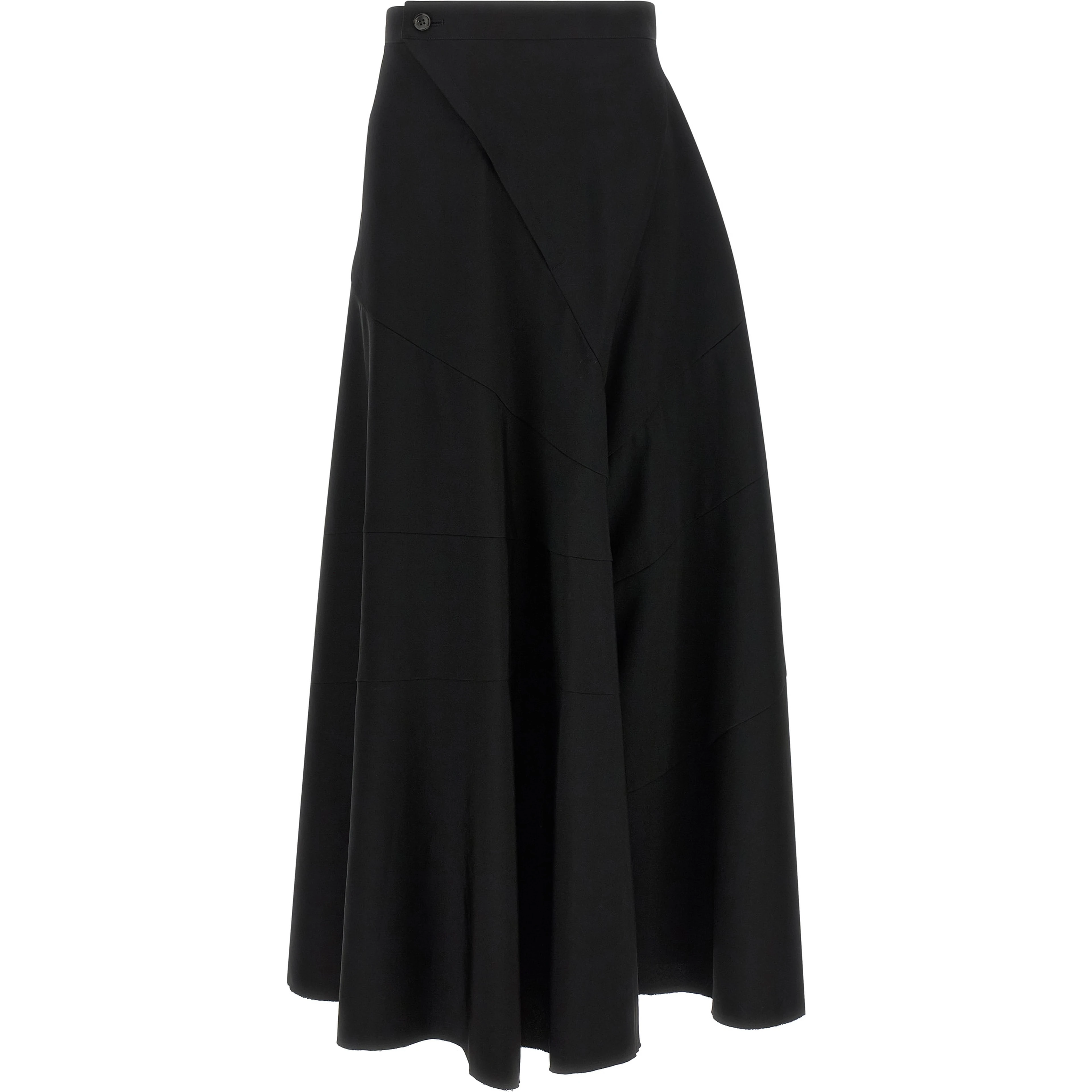 Black Wool Flared Pants