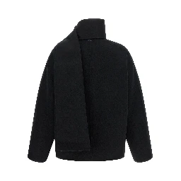 Black Wool Full-Length Jacket