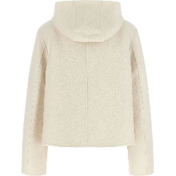 White Virgin Wool Full-Length Jacket