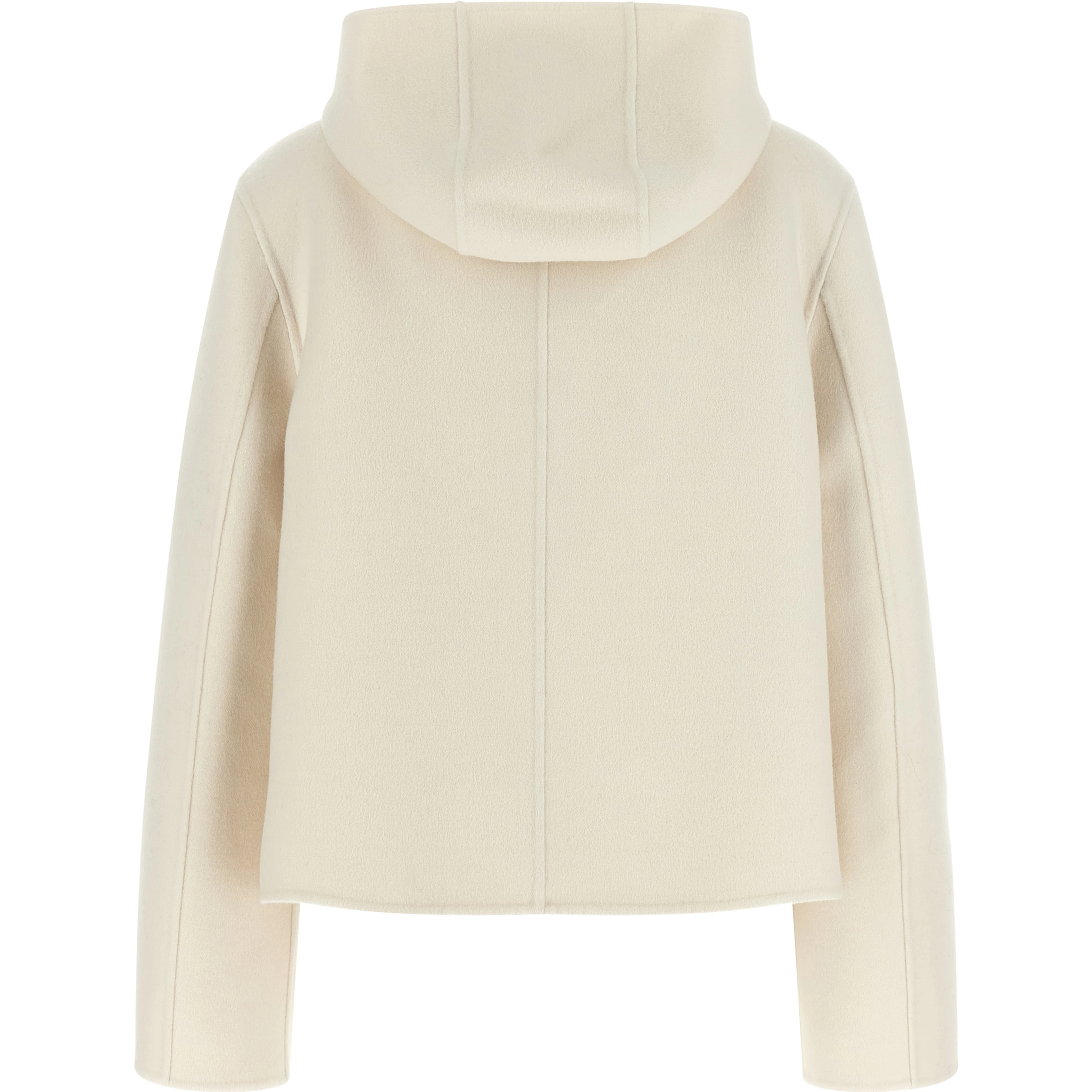 White Virgin Wool Full-Length Jacket