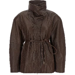 Brown Lamb Leather Leather Jacket