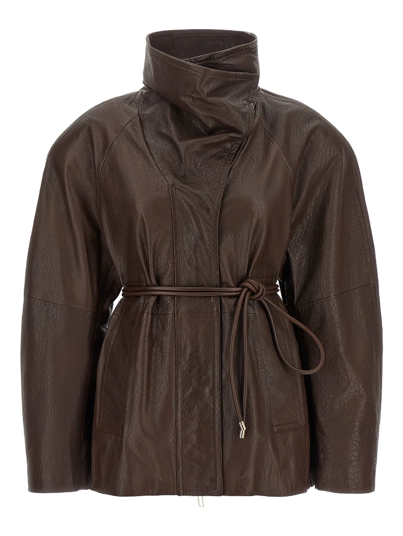 Brown Lamb Leather Leather Jacket