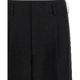 Black Wool Cropped Pants