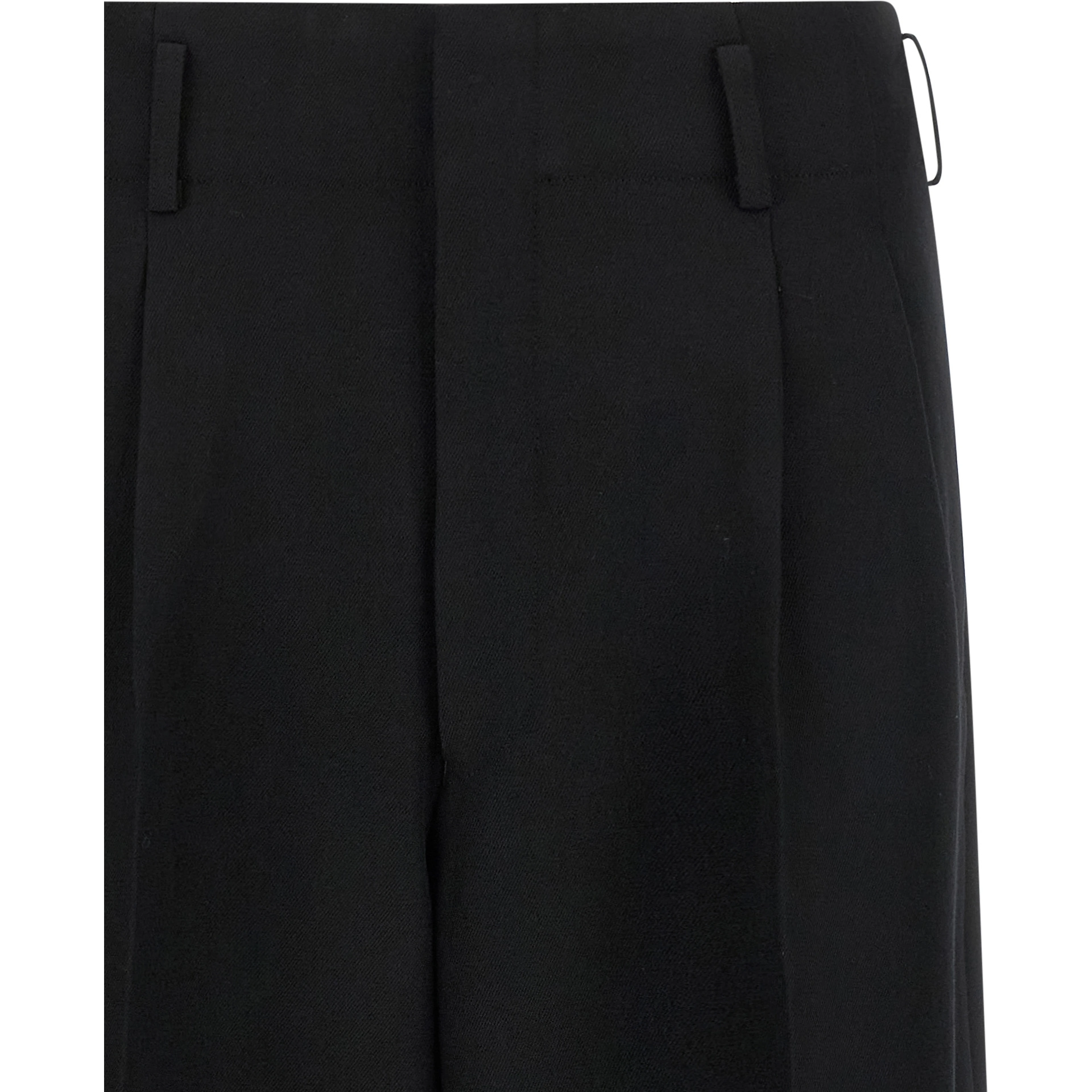 Black Wool Cropped Pants