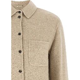 Beige Virgin Wool Shell Jacket