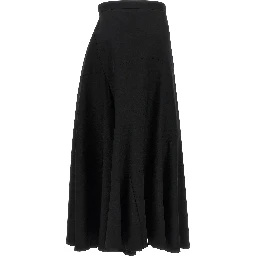 Black Wool Flared Pants