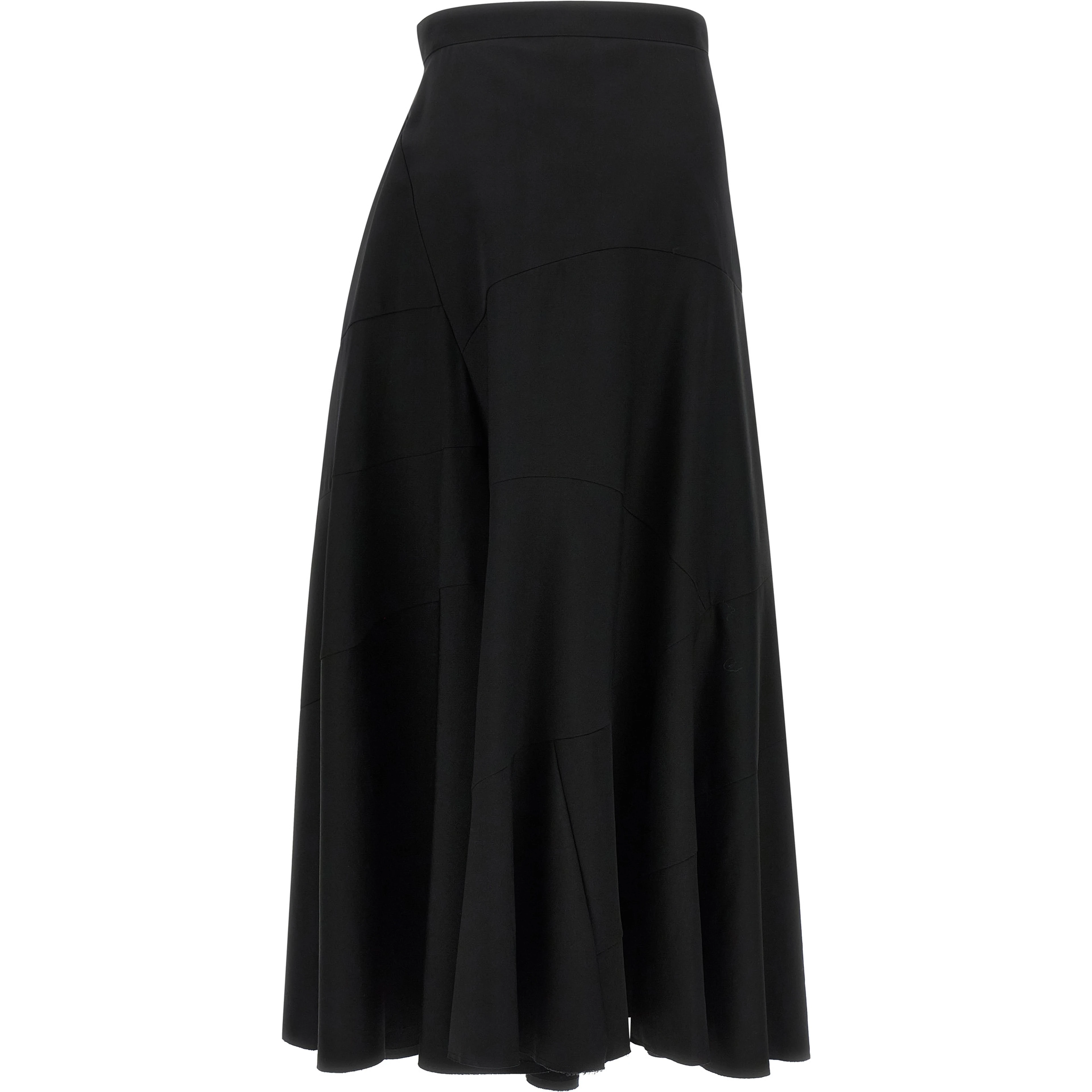 Black Wool Flared Pants