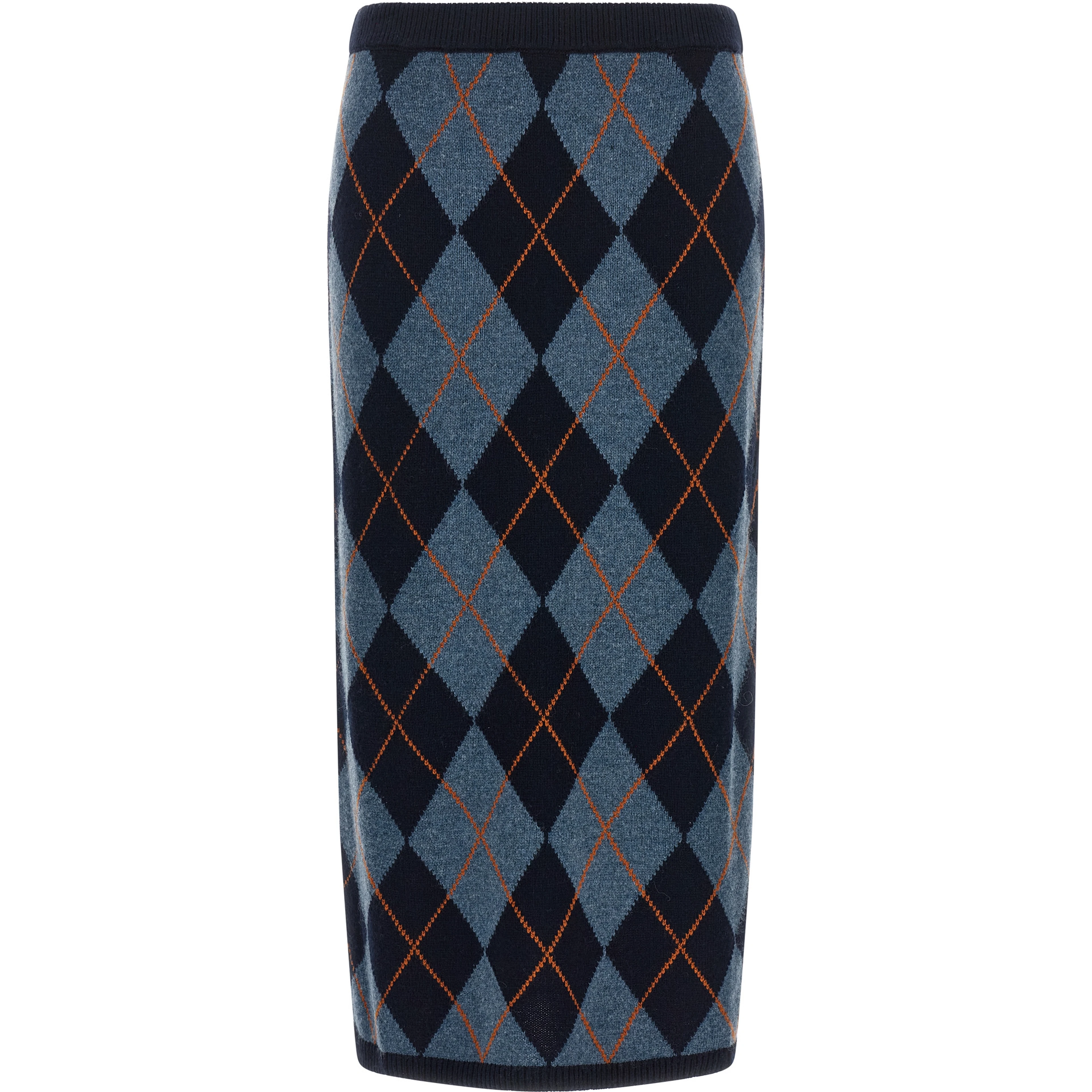 Blue Viscose Midi Skirt