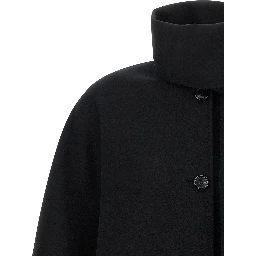 Black Wool Full-Length Jacket