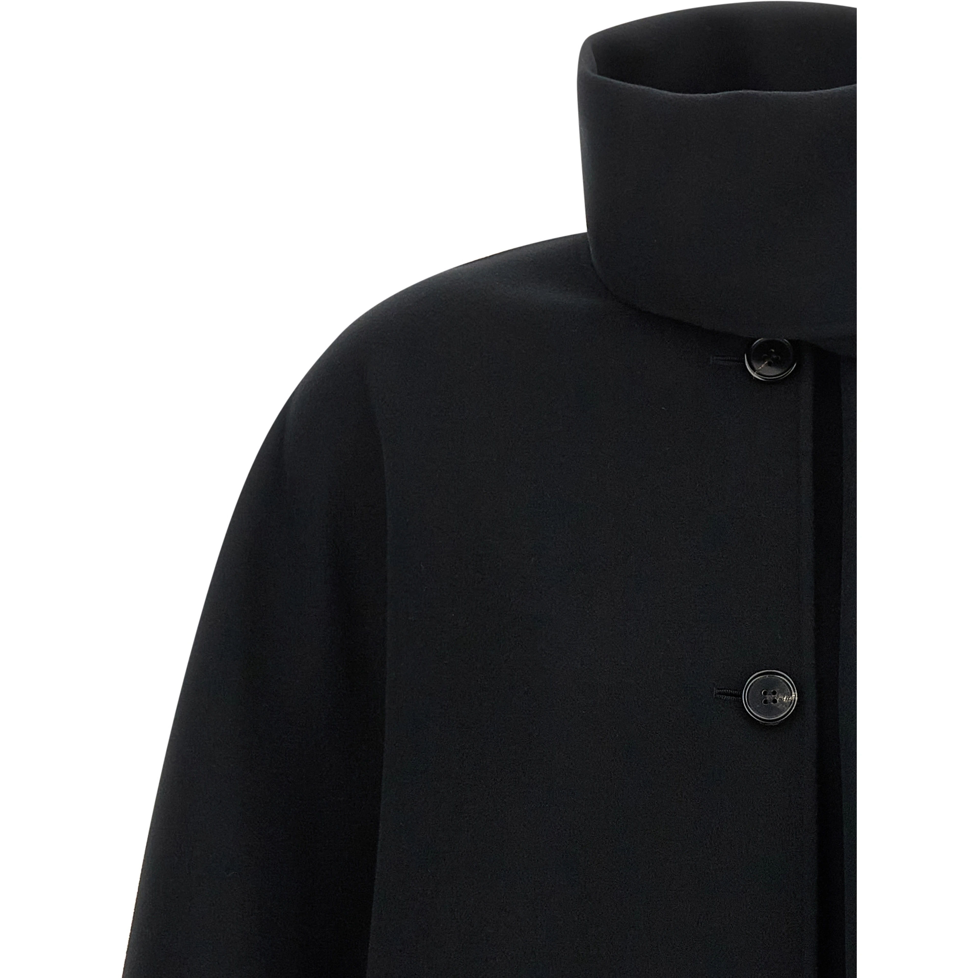 Black Wool Full-Length Jacket