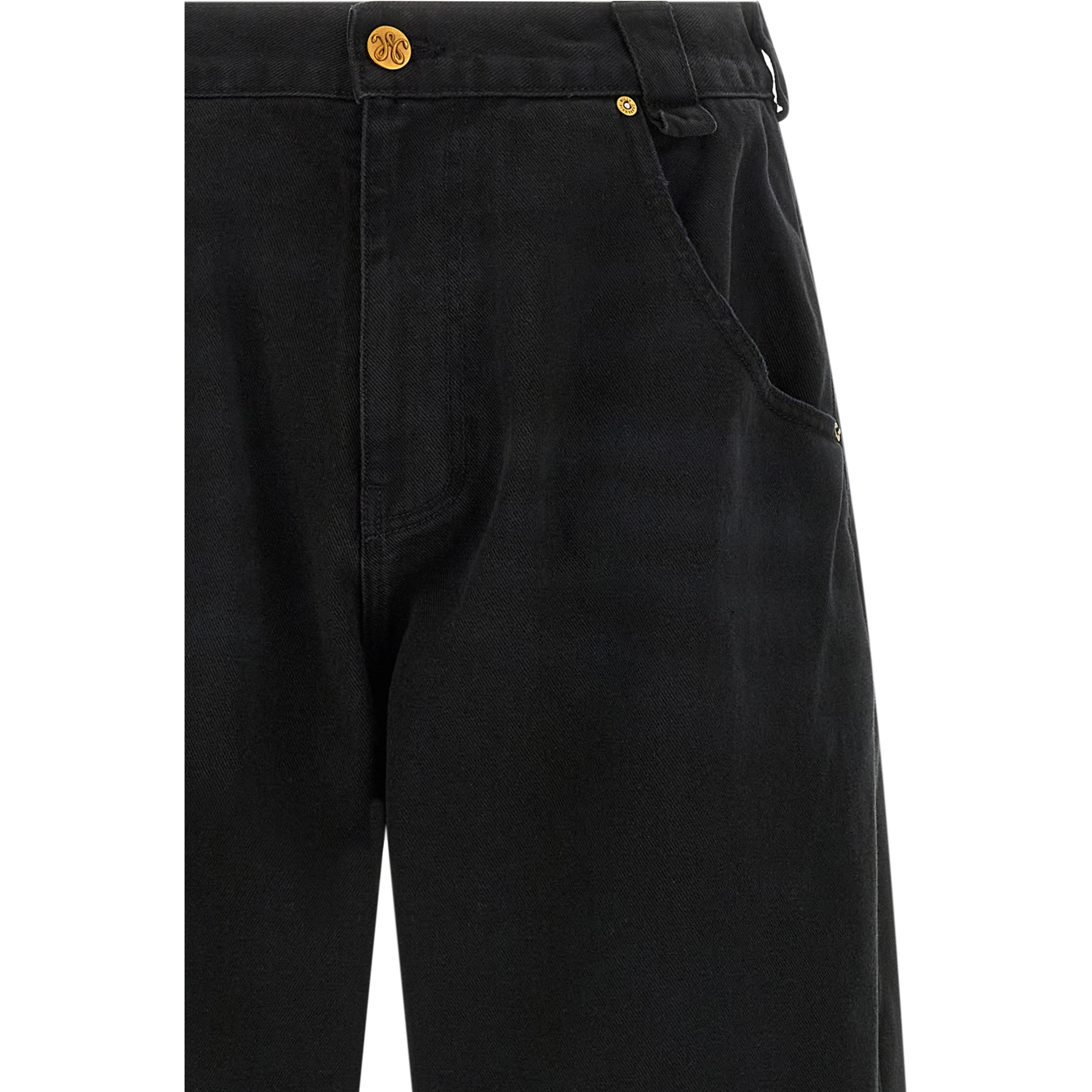 Black Cotton Relaxed Fit Jeans