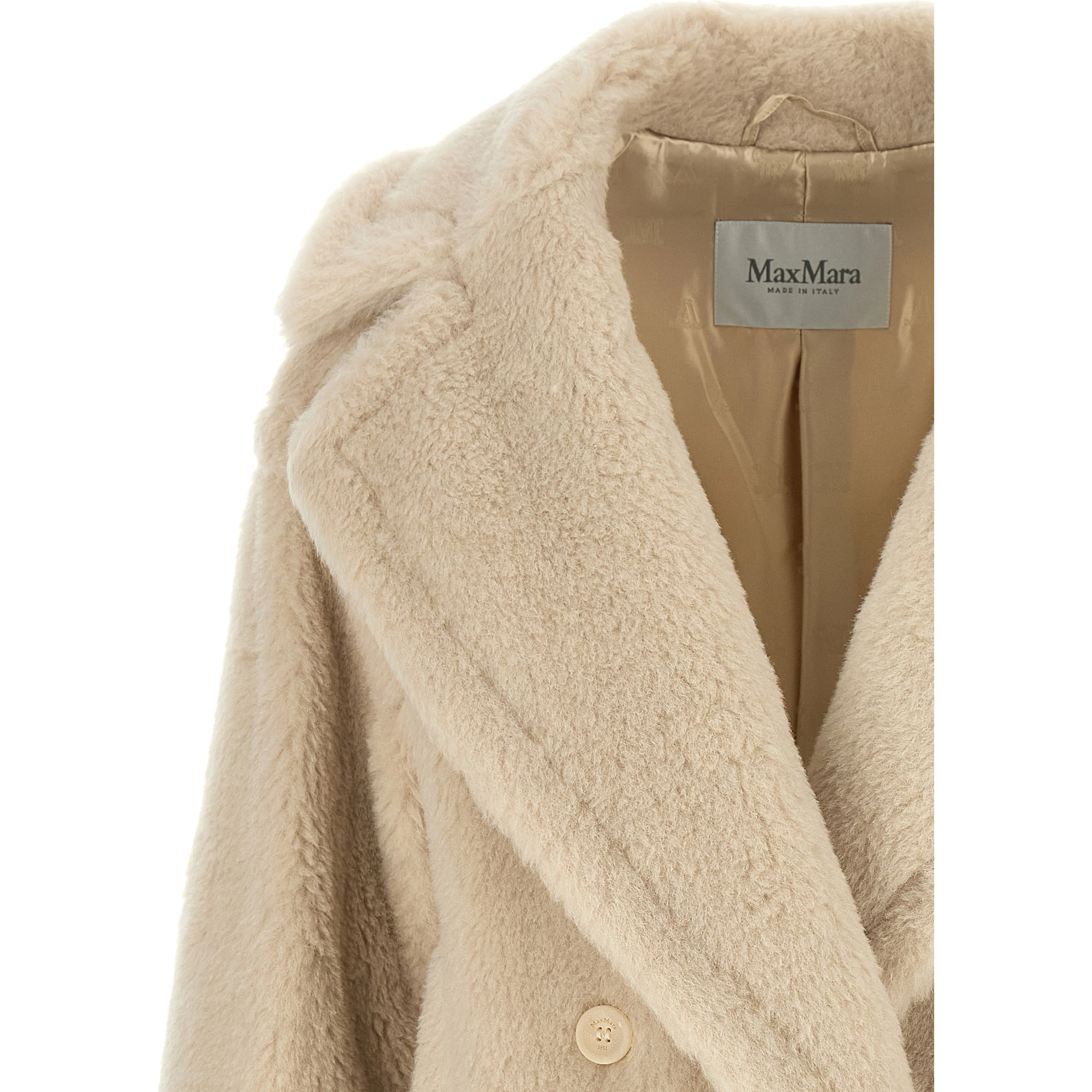 White Alpaca Leather Coat