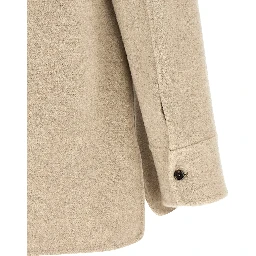 Beige Virgin Wool Shell Jacket