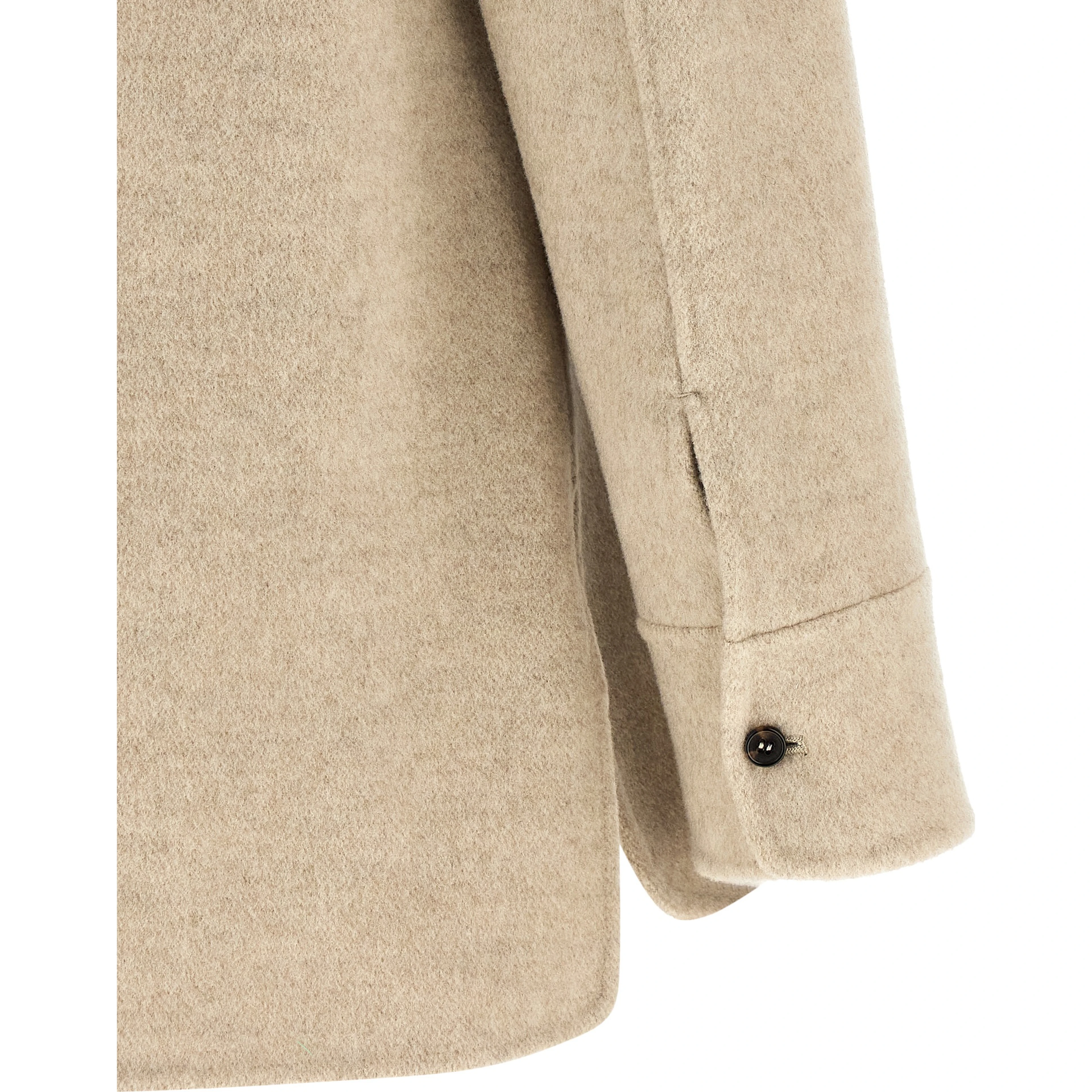 Beige Virgin Wool Shell Jacket