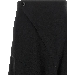 Black Wool Flared Pants