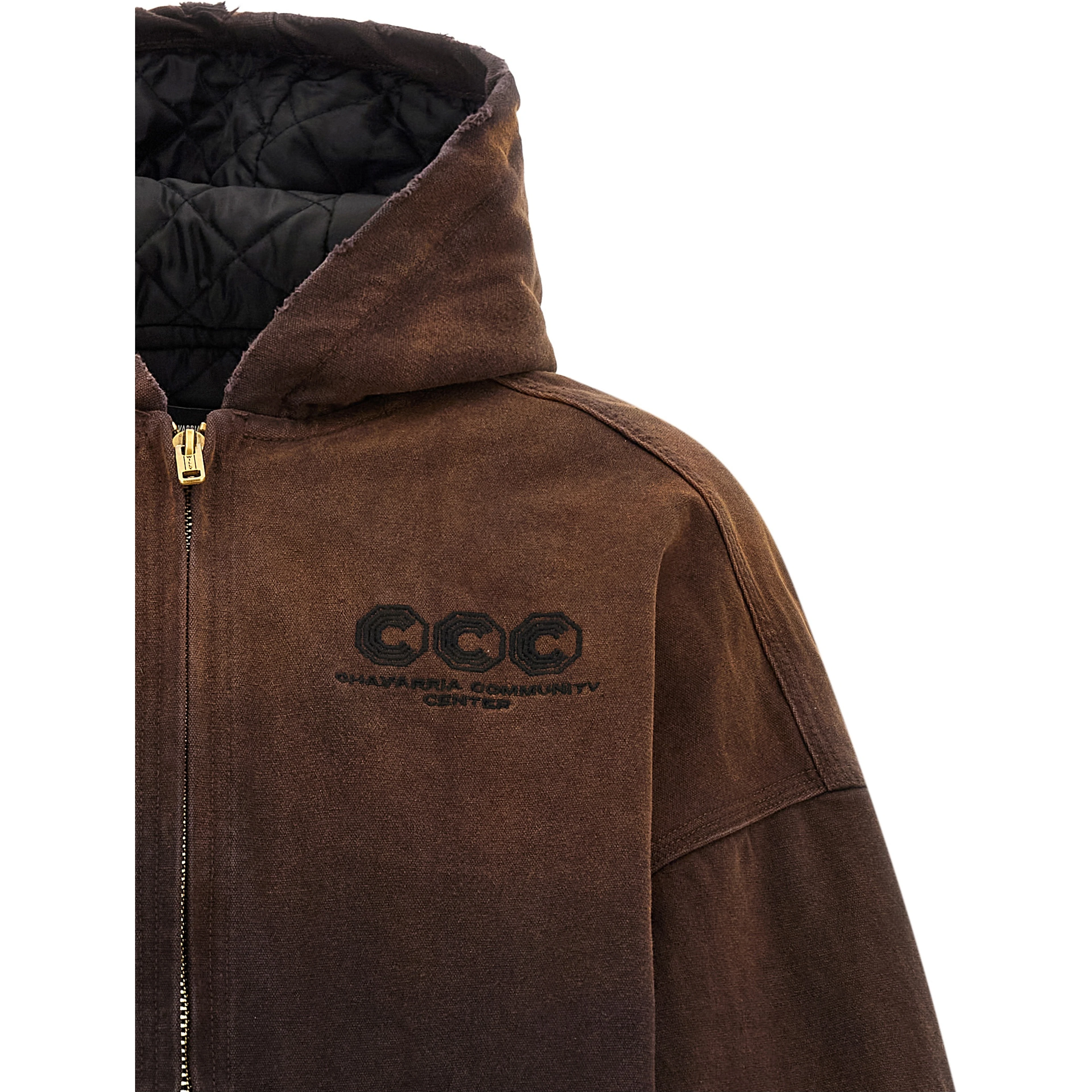 Brown Cotton Shell Jacket