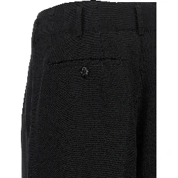 Black Wool Cropped Pants