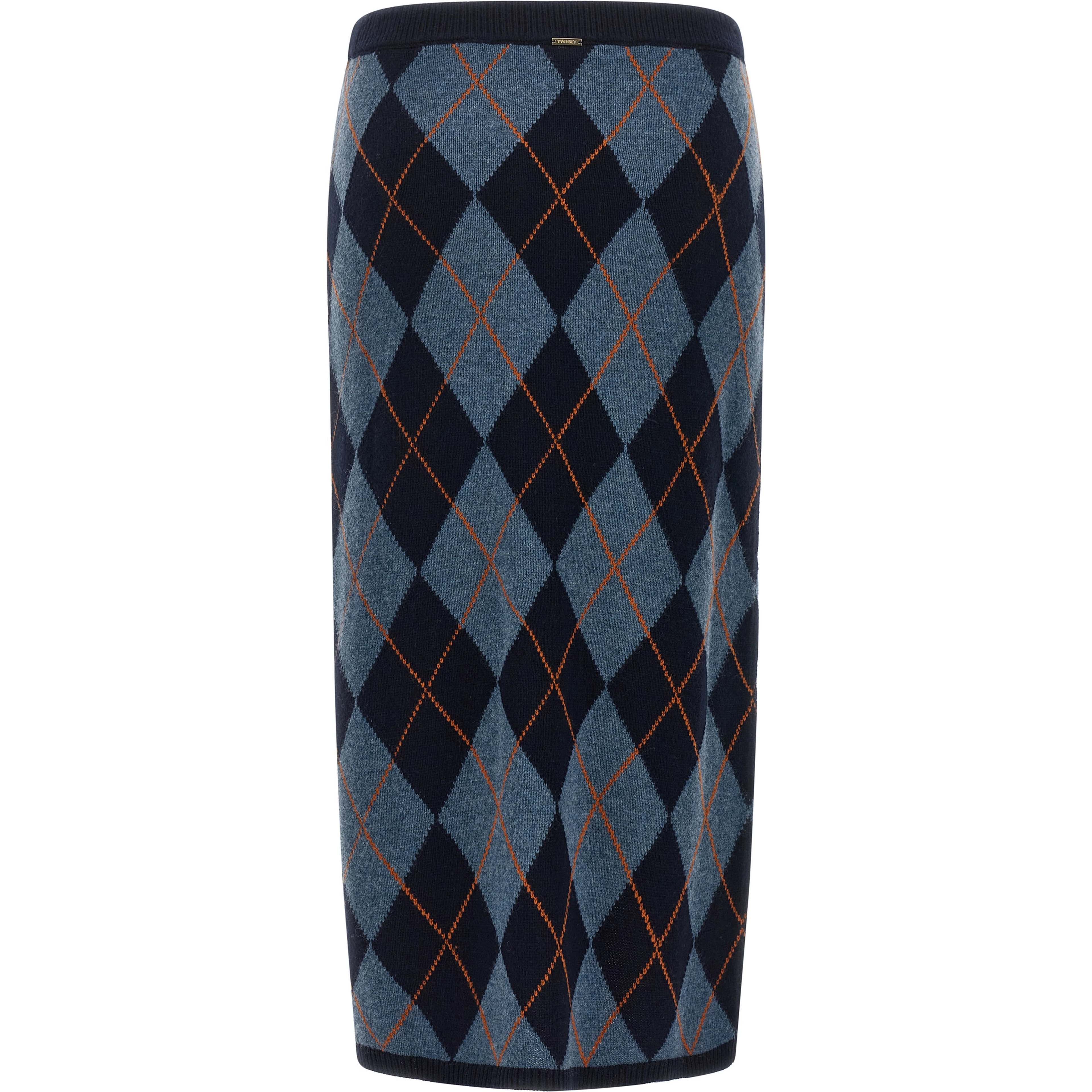 Blue Viscose Midi Skirt