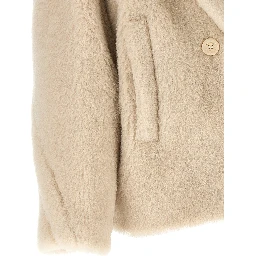 White Alpaca Leather Coat