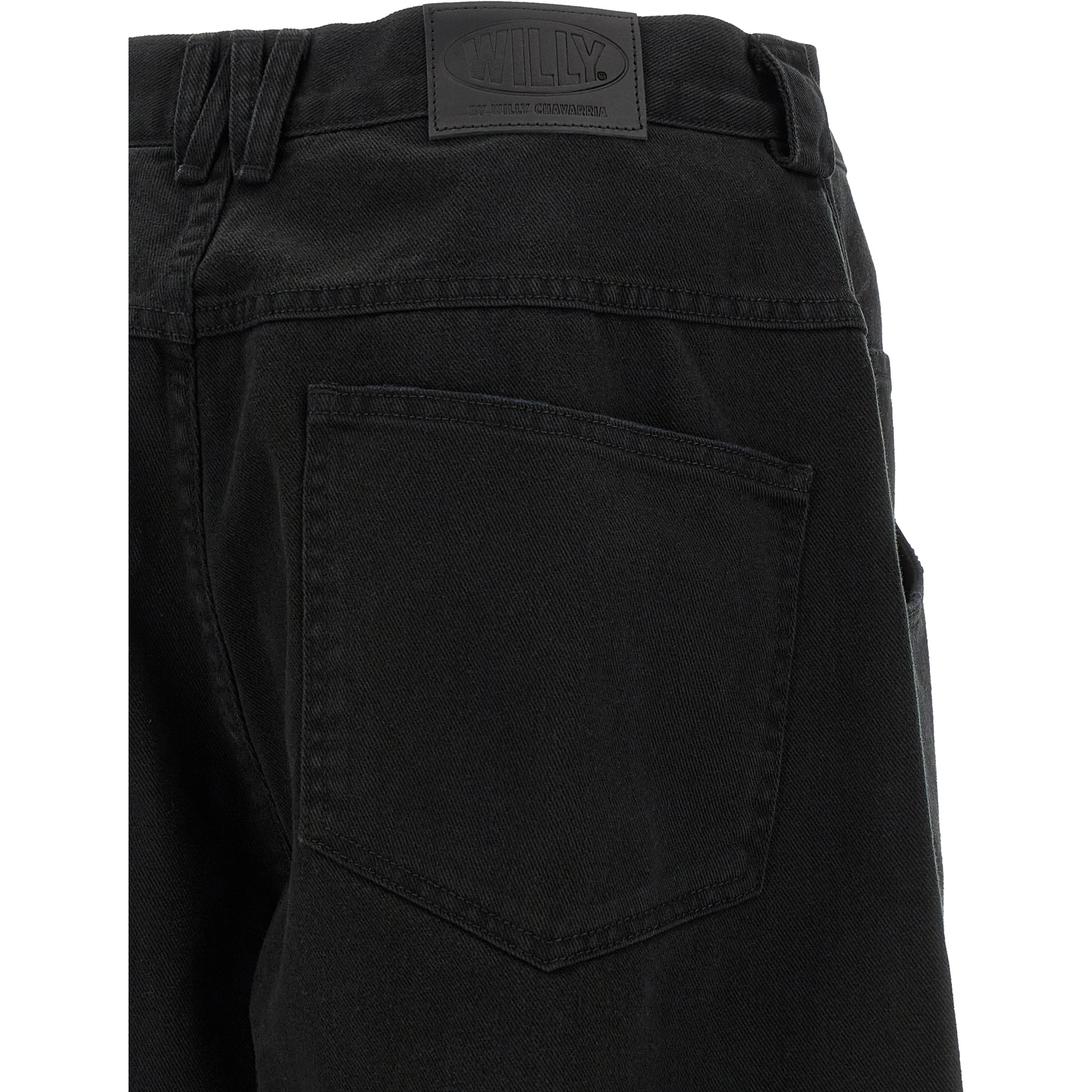 Black Cotton Relaxed Fit Jeans