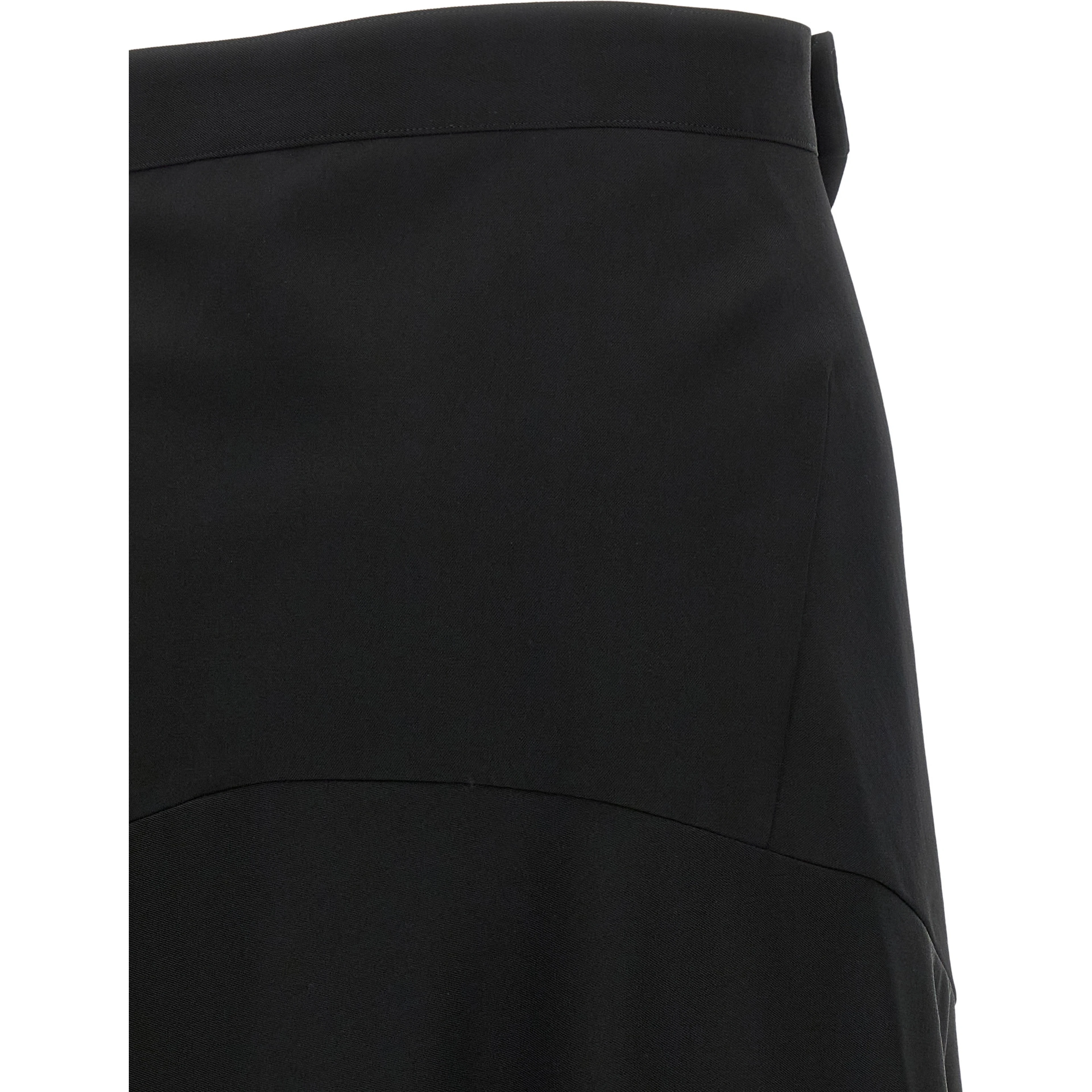 Black Wool Flared Pants