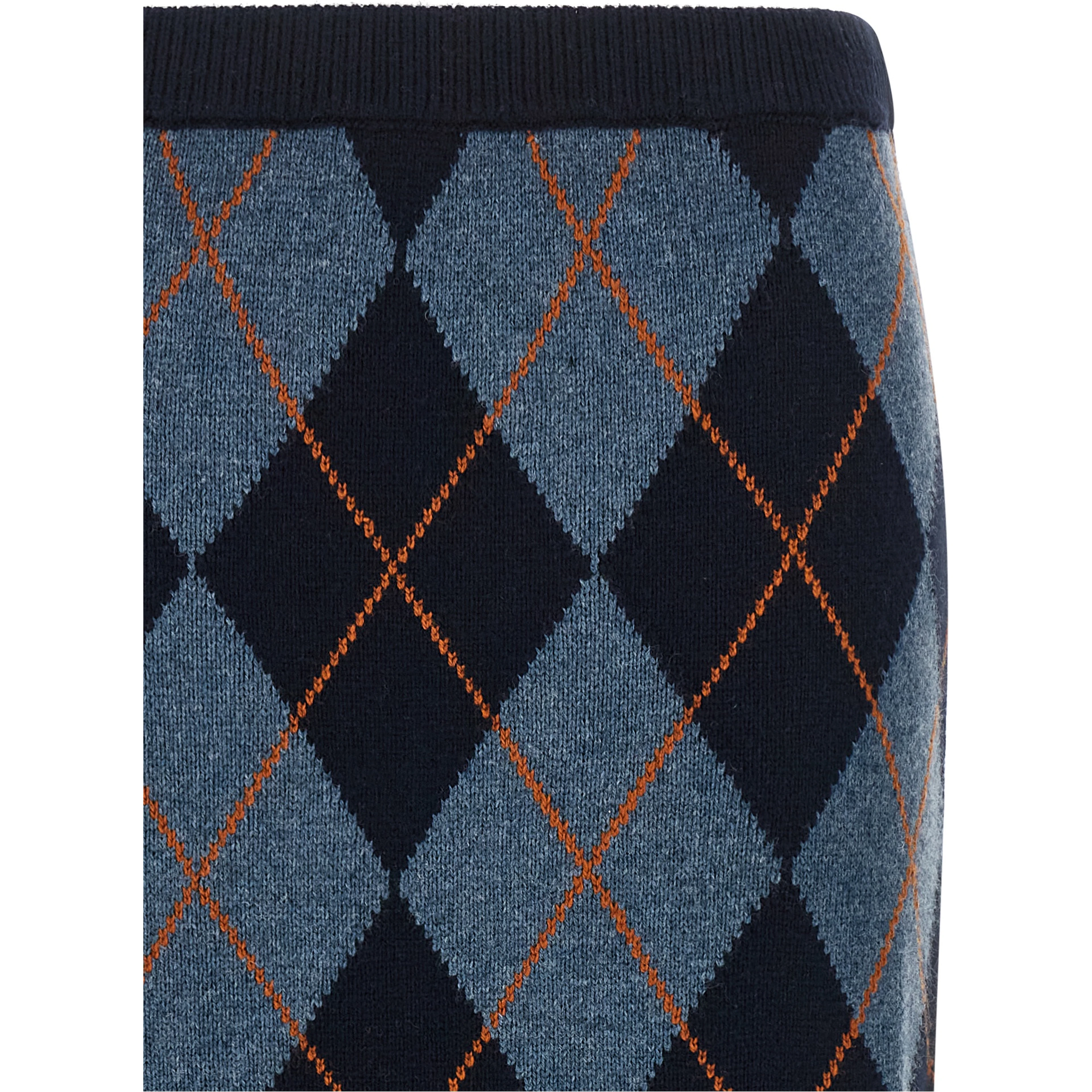 Blue Viscose Midi Skirt