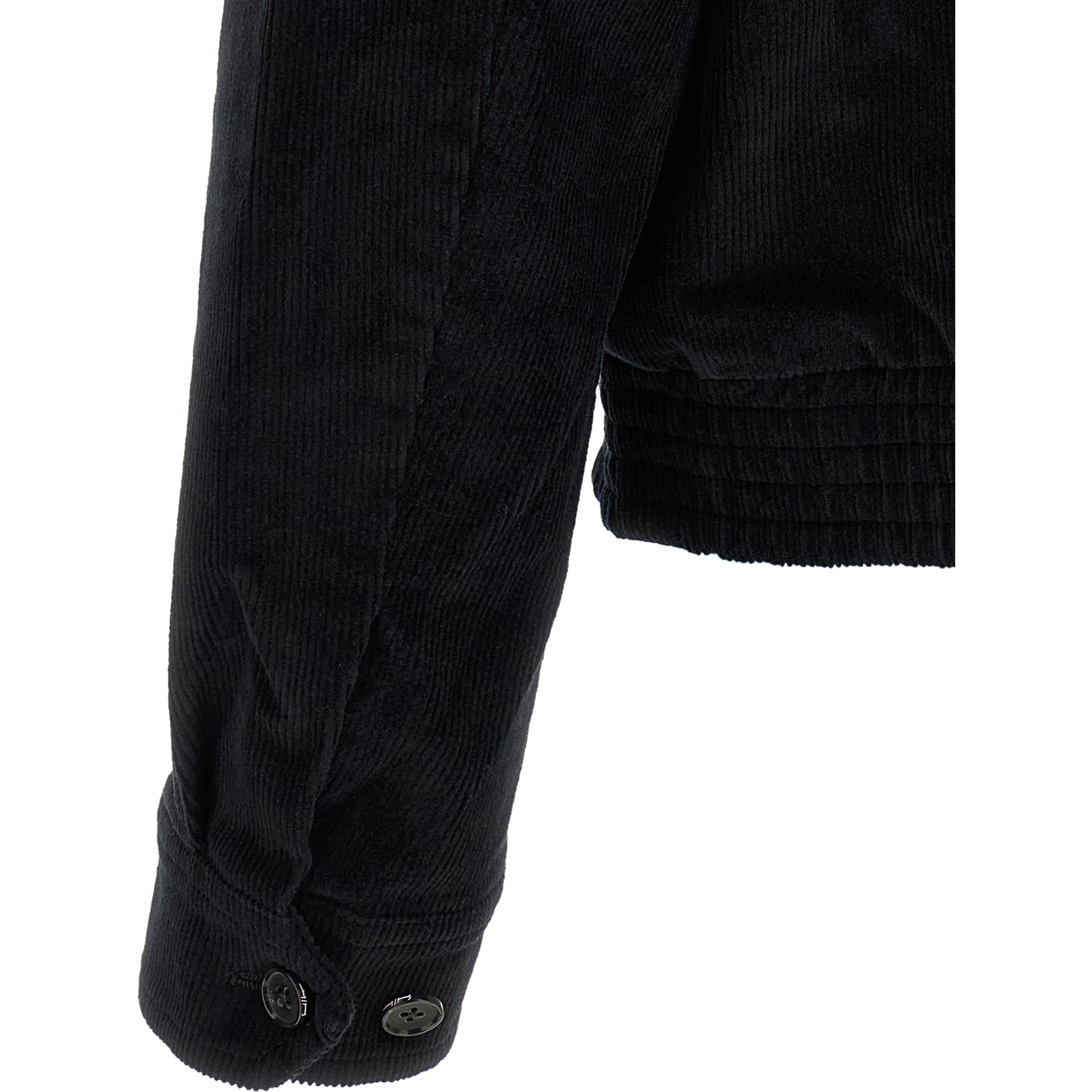 Black Cotton Full-Length Jacket